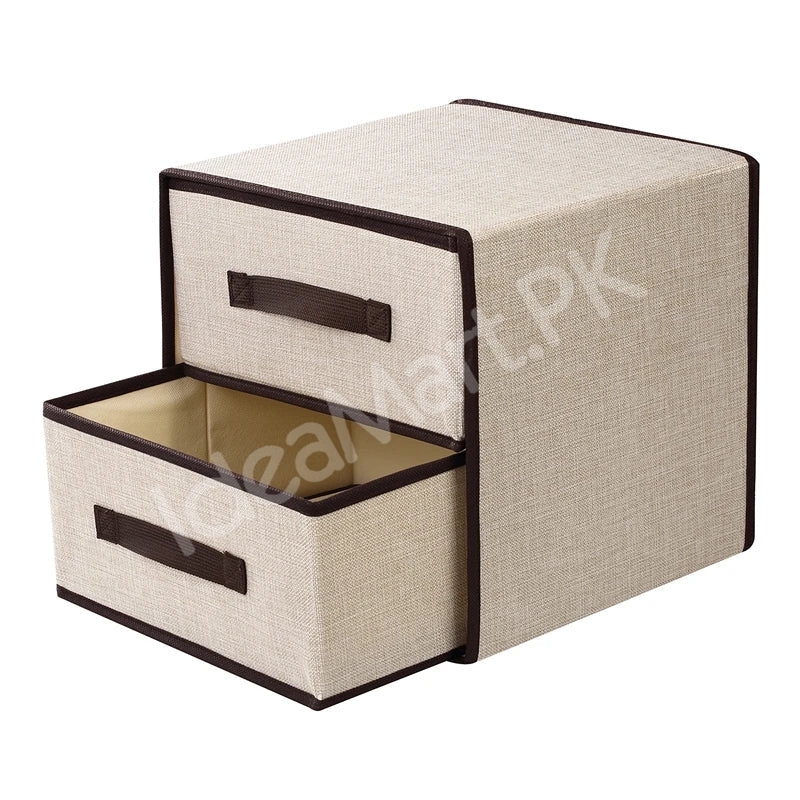 foldable-2-tier-fabric-storage-box-double-drawer-closet-organizer-product-image