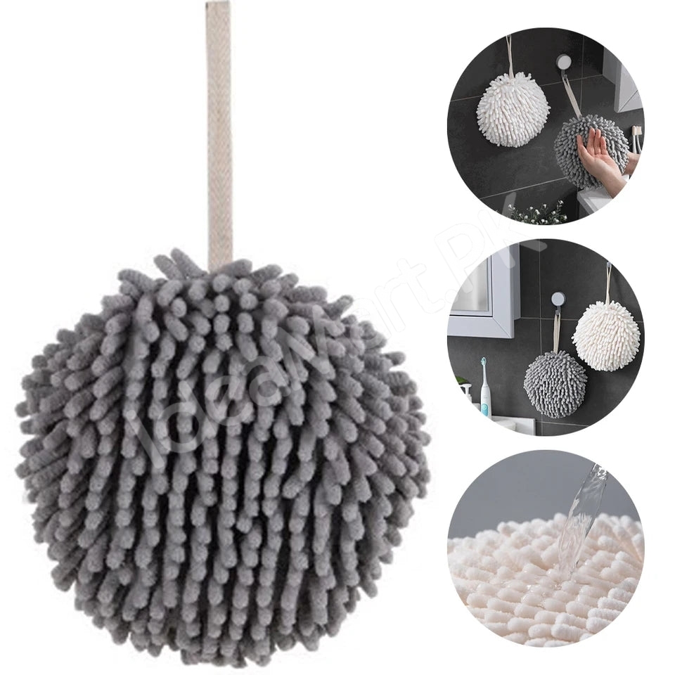 chenille-hand-towel-ball-hanging-microfiber-hand-dryer-for-kitchen-bathroom-product-image