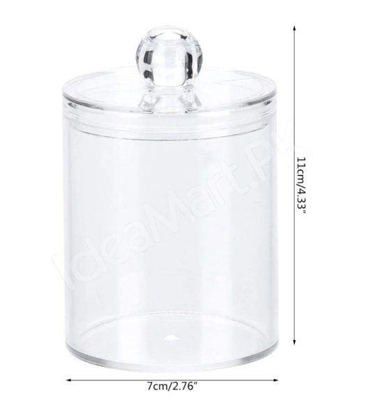 transparent-acrylic-organizer-jar-with-lid-for-cotton-swabs-pads-product-image