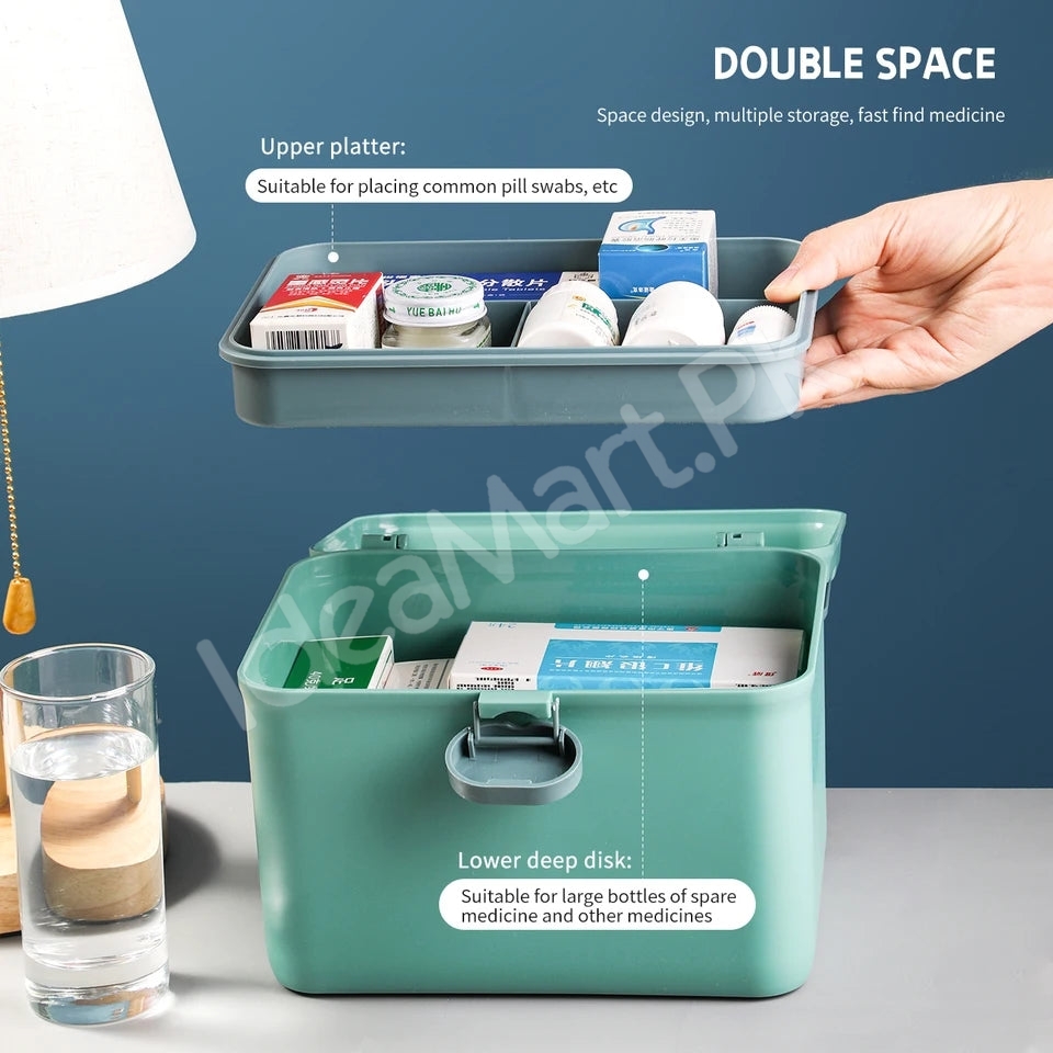 portable-plastic-two-layer-home-first-aid-storage-box-with-carry-product-image