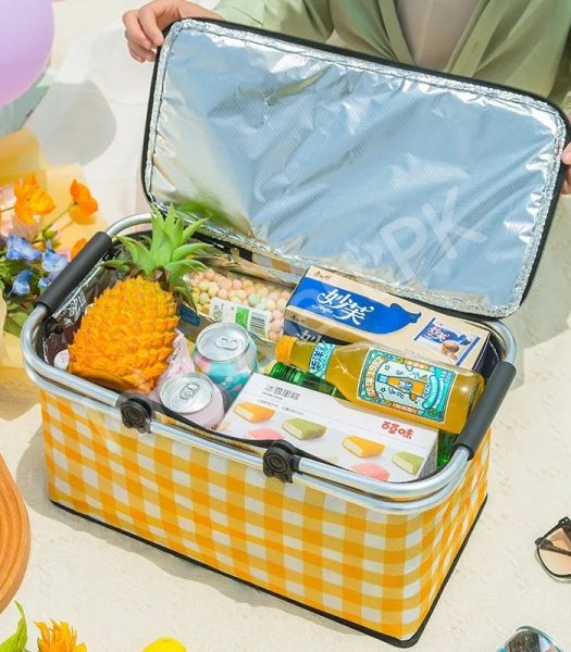 large-collapsible-insulated-cooler-basket-with-aluminum-handle-for-food-and-drinks-product-image