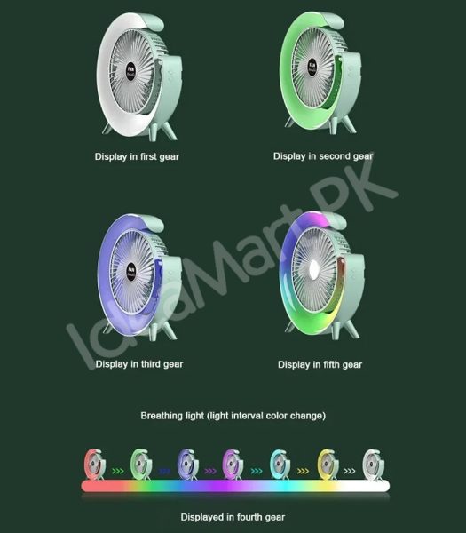 g-shaped-electric-desk-fan-with-7-color-led-light-180-rotation-usb-rechargeable-product-image