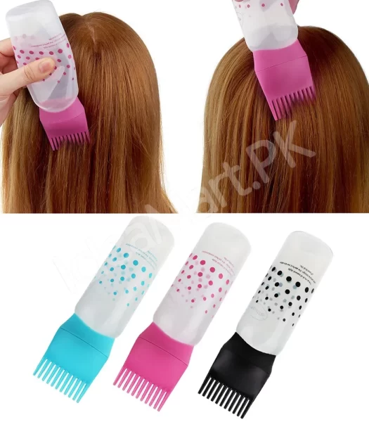hair-dye-oil-applicator-bottle-with-comb-160ml-silicone-bottle-for-hair-coloring-scalp-treatment-salon-use-product-image