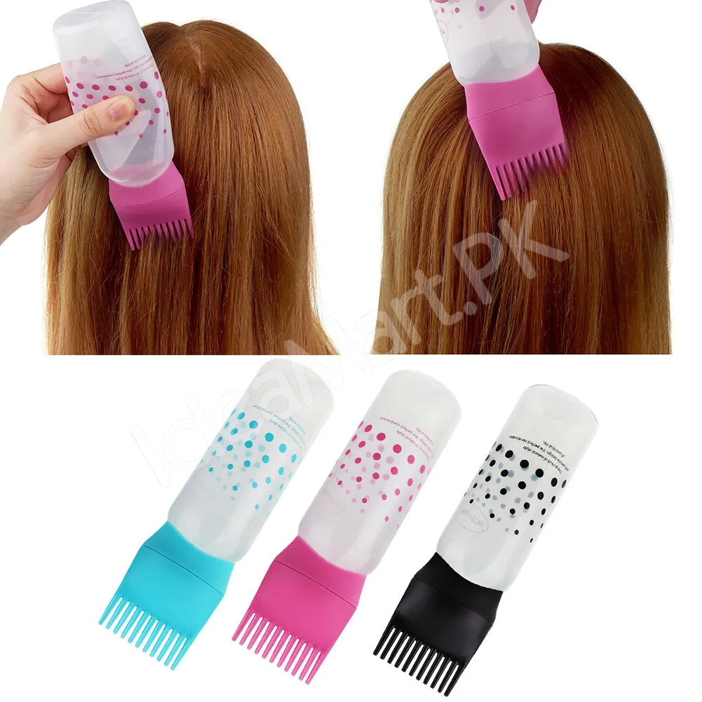 hair-dye-oil-applicator-bottle-with-comb-160ml-silicone-bottle-for-hair-coloring-scalp-treatment-salon-use-product-image