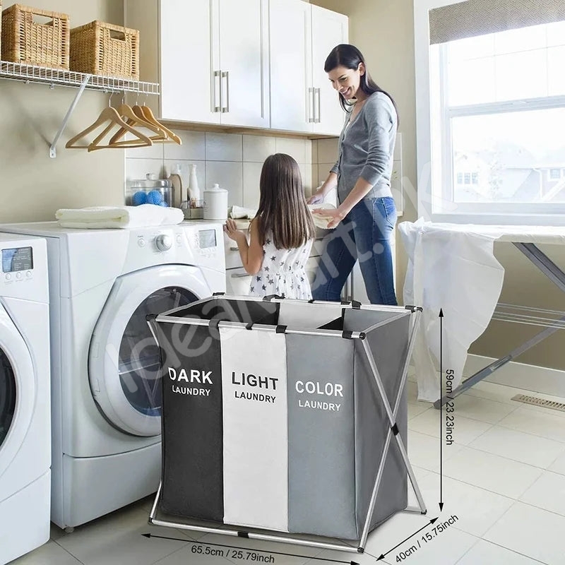 2-3-grid-foldable-separated-laundry-organizer-with-aluminum-frame-for-bedroom-and-dorm-product-image