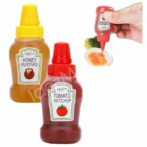 2pcs-set-25ml-mini-portable-sauce-bottle-with-twist-on-lid-tomato-ketchup-small-salad-dressing-containerolive-oil-mustard-mayonnaise-product-image