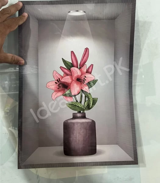 pcs-set-3d-plant-vase-wall-sticker-home-decoration-self-adhesive-bedroom-living-room-decor-30x45-cm-product-image