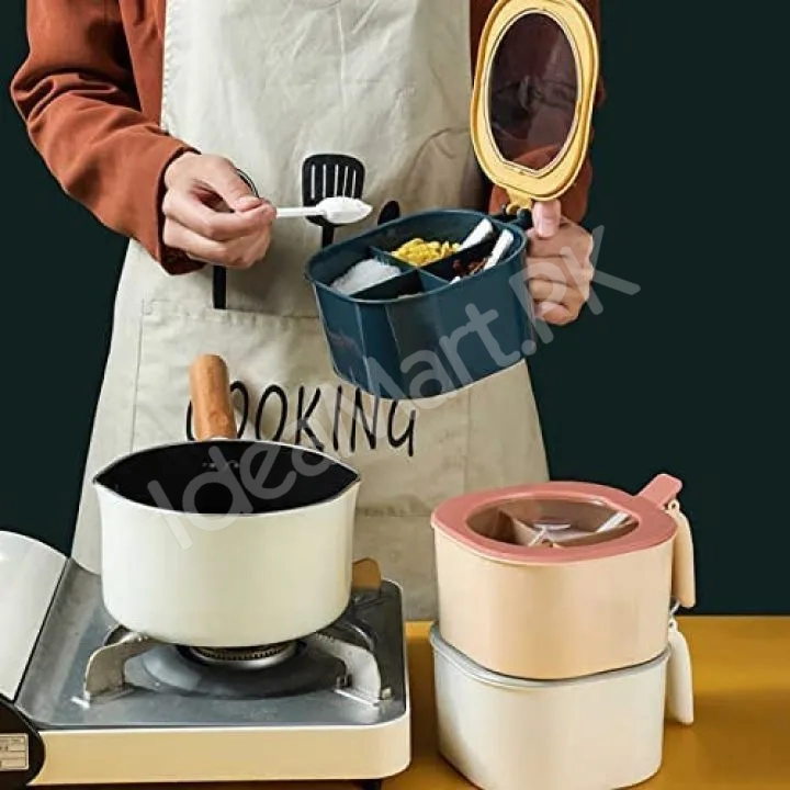 4-in-1-partitioned-spice-storage-box-with-clear-lid-free-spoon-multi-section-seasoning-organizer-product-image