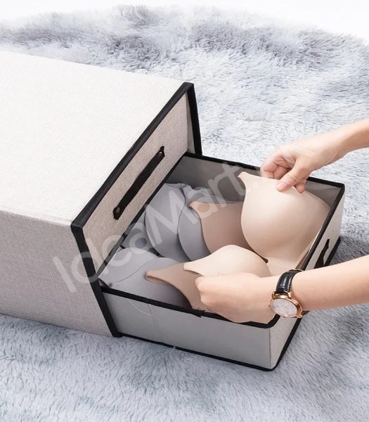 foldable-2-tier-fabric-storage-box-double-drawer-closet-organizer-product-image