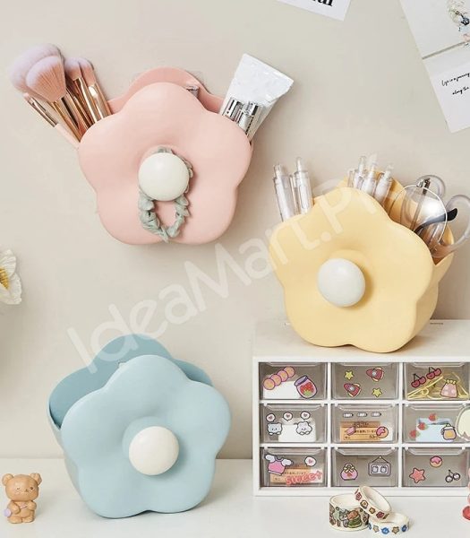 multi-functional-plastic-flower-shaped-makeup-brush-holder-with-hair-tie-hook-product-image