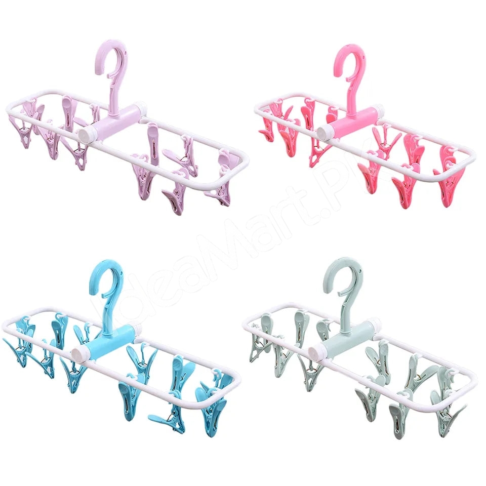 foldable-12-clip-plastic-drying-rack-for-socksbaby-clothes-towels-product-image
