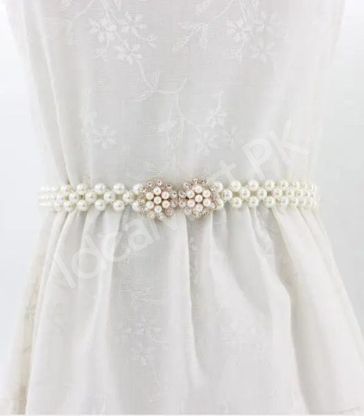 double-strand-pearl-waist-elastic-belt-with-rhinestone-butterfly-clasp-for-dresses-skirts-product-image