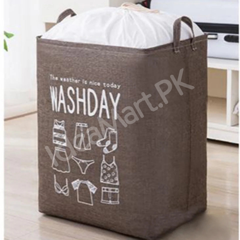 waterproof-collapsible-laundry-bin-with-handles-and-drawstring-top-for-home-and-bedroom-product-image