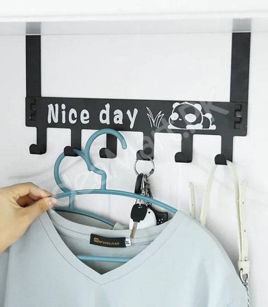 punch-free-over-the-door-metal-hook-rack-with-6-hooks-for-clothes-and-accessories-product-image