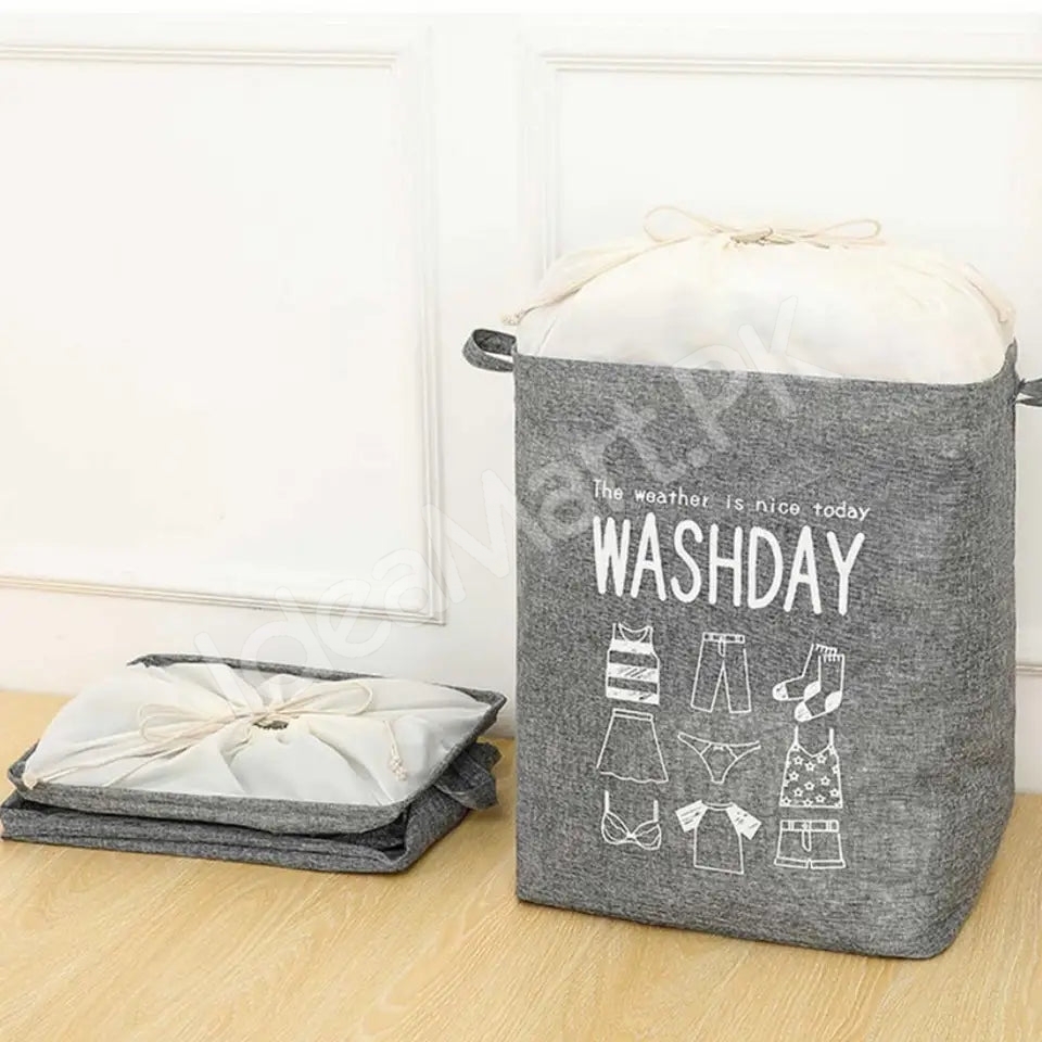 waterproof-collapsible-laundry-bin-with-handles-and-drawstring-top-for-home-and-bedroom-product-image