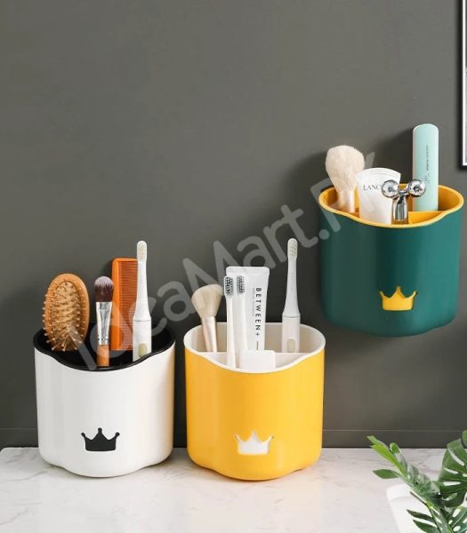 5-grid-punch-free-wall-mounted-plastic-bathroom-organizer-for-makeup-brushes-toiletries-product-image