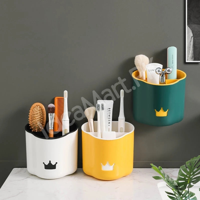 5-grid-punch-free-wall-mounted-plastic-bathroom-organizer-for-makeup-brushes-toiletries-product-image