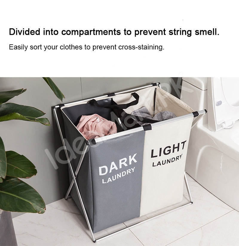 2-3-grid-foldable-separated-laundry-organizer-with-aluminum-frame-for-bedroom-and-dorm-product-image