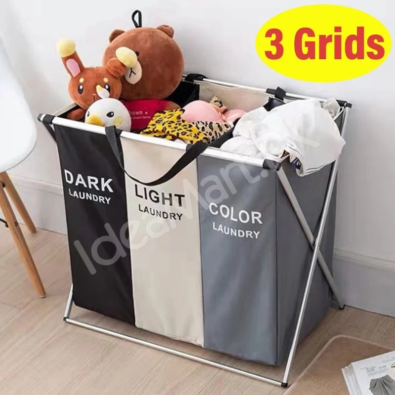 2-3-grid-foldable-separated-laundry-organizer-with-aluminum-frame-for-bedroom-and-dorm-product-image