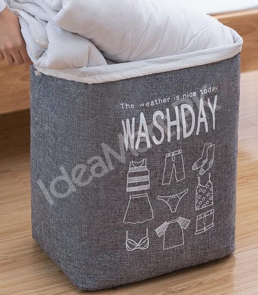 waterproof-collapsible-laundry-bin-with-handles-and-drawstring-top-for-home-and-bedroom-product-image