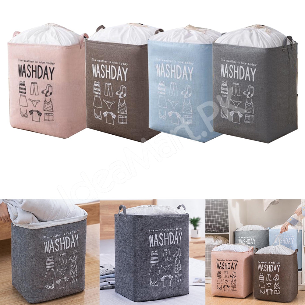 waterproof-collapsible-laundry-bin-with-handles-and-drawstring-top-for-home-and-bedroom-product-image