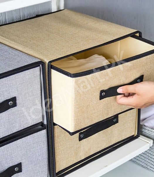 foldable-2-tier-fabric-storage-box-double-drawer-closet-organizer-product-image