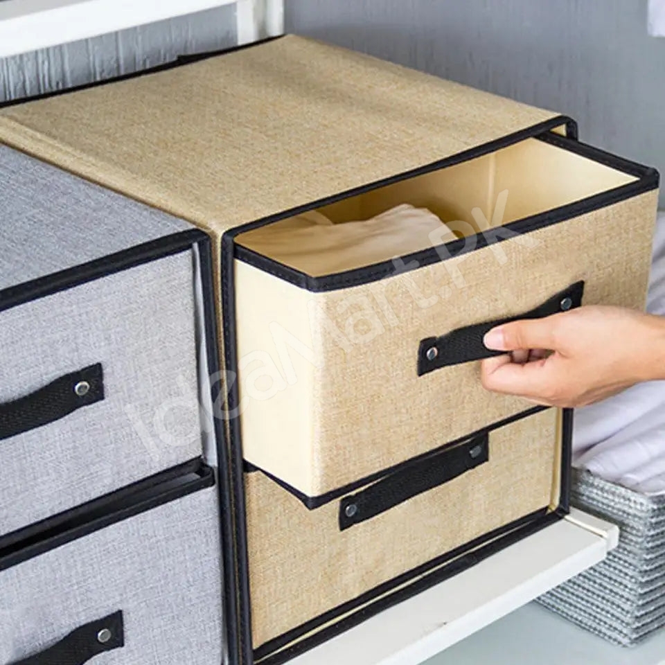 foldable-2-tier-fabric-storage-box-double-drawer-closet-organizer-product-image