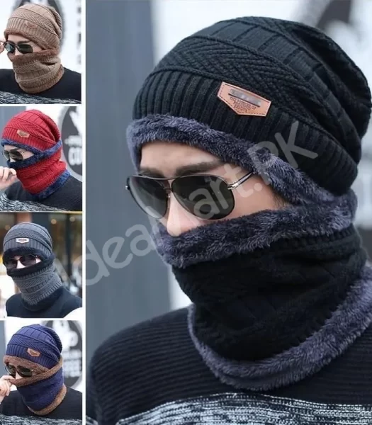 winter-cap-for-men-women-warm-knitted-beanie-hat-with-scarf-winter-ski-mask-premium-quality-product-image