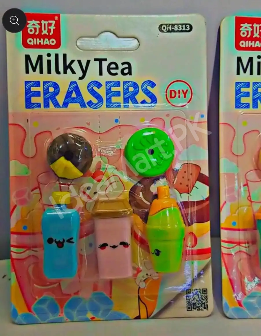 qiaho-3d-milky-tea-eraser-cute-bubble-tea-design-smooth-smudge-free-for-kids-students-product-image