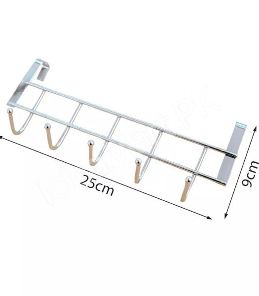 metal-punch-free-over-the-cabinet-door-hanger-with-5-hooks-for-kitchen-bathroom-product-image