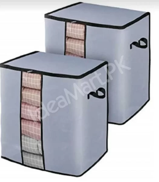 pack-of-2-portable-bamboo-charcoal-clothes-blanket-large-folding-bag-storage-box-organizer-product-image