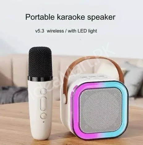 rgb-multipurpose-rechargeable-portable-karaoke-speaker-lamp-with-one-mic-box-packing-premium-quality-product-image