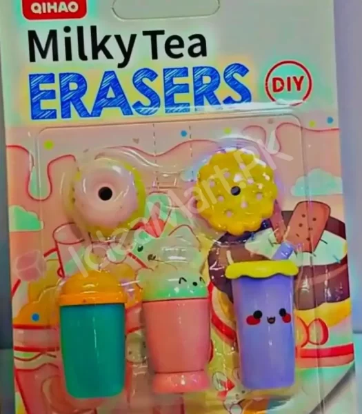 qiaho-3d-milky-tea-eraser-cute-bubble-tea-design-smooth-smudge-free-for-kids-students-product-image