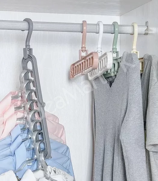 pack-of-3-space-saving-plastic-clothes-hangers-9-hole-rotating-closet-organizer-for-shirts-pants-multi-layer-hanging-product-image
