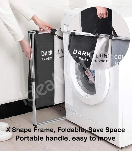 2-3-grid-foldable-separated-laundry-organizer-with-aluminum-frame-for-bedroom-and-dorm-product-image