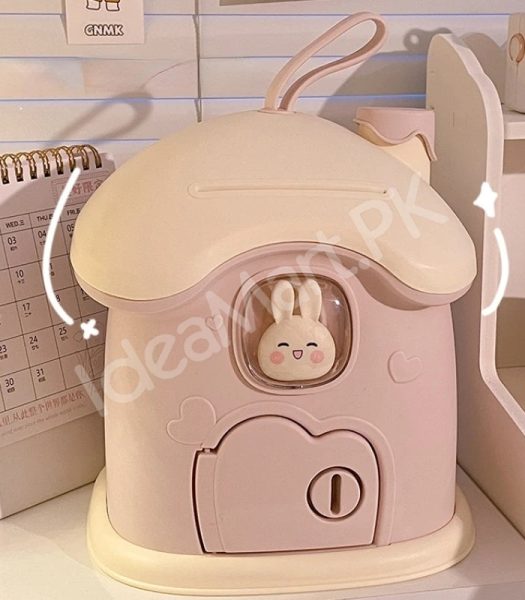 mushroom-house-shape-piggy-bank-with-rabbit-window-key-lock-product-image