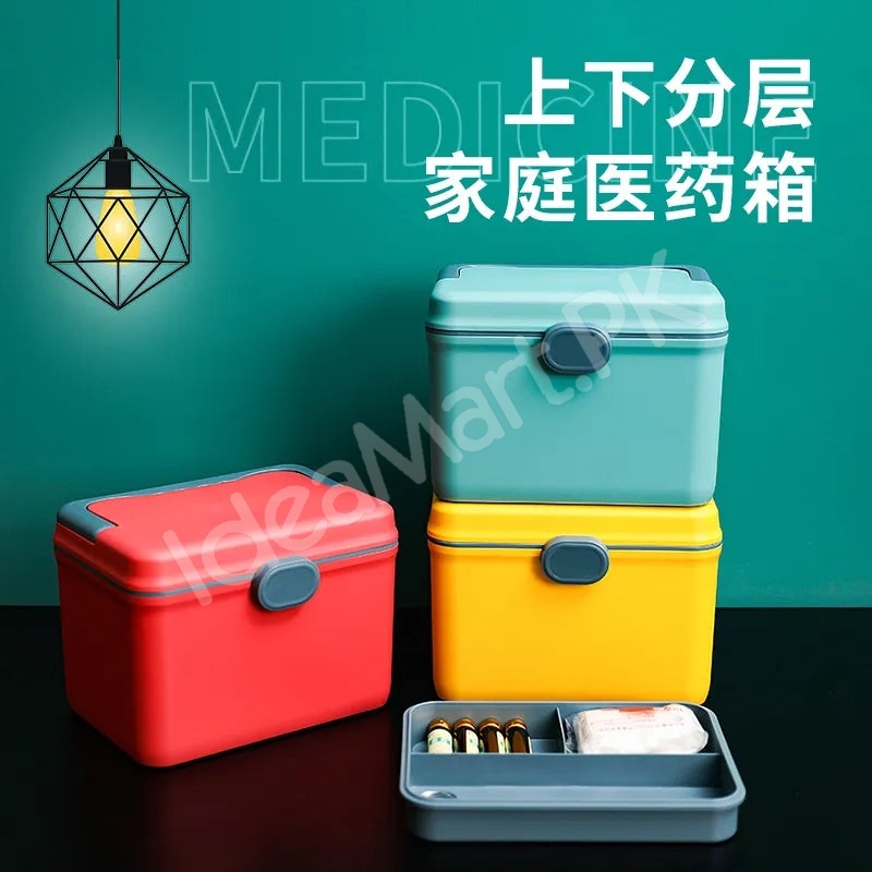 portable-plastic-two-layer-home-first-aid-storage-box-with-carry-product-image