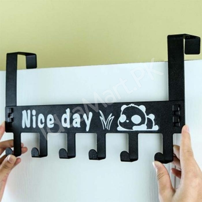 punch-free-over-the-door-metal-hook-rack-with-6-hooks-for-clothes-and-accessories-product-image