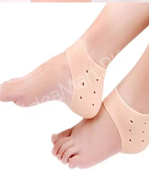 1-pair-of-silicone-gel-heel-crack-protector-anti-crack-moisturizing-foot-pain-socks-tumit-sakit-non-slip-silicone-human-skin-color-product-image