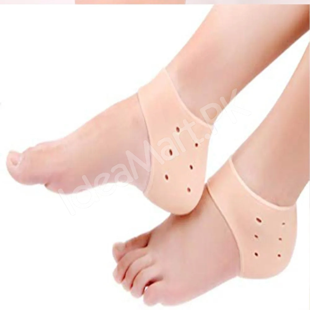 1-pair-of-silicone-gel-heel-crack-protector-anti-crack-moisturizing-foot-pain-socks-tumit-sakit-non-slip-silicone-human-skin-color-product-image