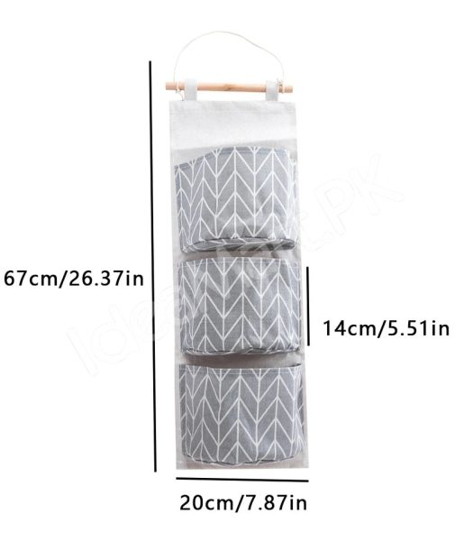 wall-hanging-fabric-storage-organizer-with-3-tier-pockets-and-wooden-rod-product-image