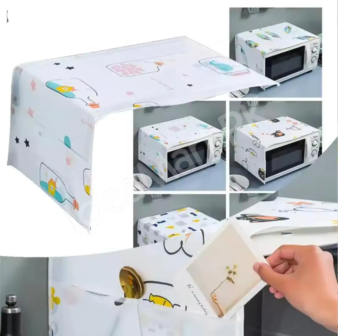 microwave-oven-dust-cover-with-storage-bag-natural-oil-proof-material-breathable-protection-kitchen-accessories-product-image