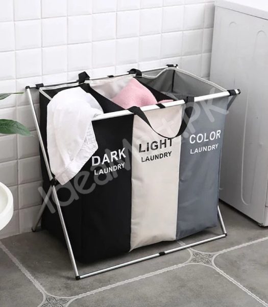 2-3-grid-foldable-separated-laundry-organizer-with-aluminum-frame-for-bedroom-and-dorm-product-image