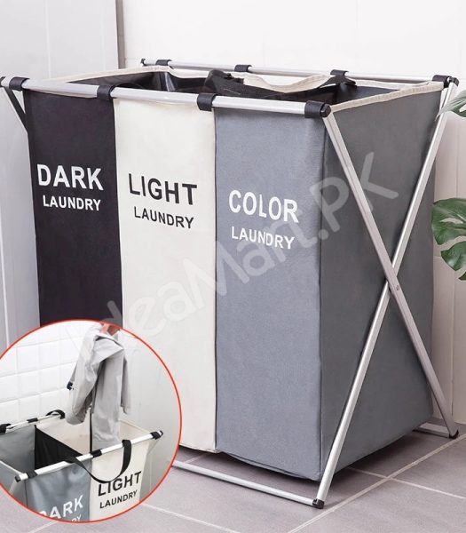 2-3-grid-foldable-separated-laundry-organizer-with-aluminum-frame-for-bedroom-and-dorm-product-image