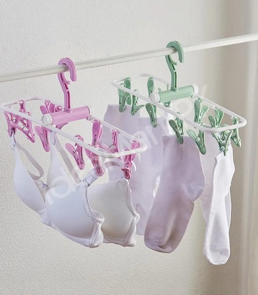foldable-12-clip-plastic-drying-rack-for-socksbaby-clothes-towels-product-image