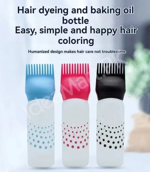 hair-dye-oil-applicator-bottle-with-comb-160ml-silicone-bottle-for-hair-coloring-scalp-treatment-salon-use-product-image