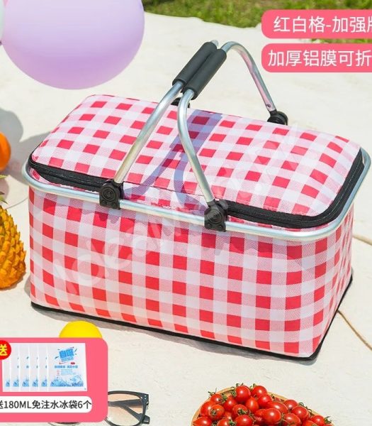large-collapsible-insulated-cooler-basket-with-aluminum-handle-for-food-and-drinks-product-image
