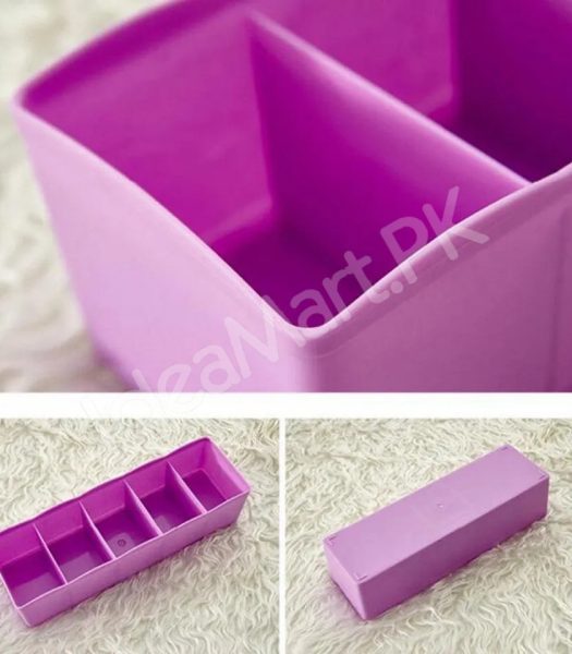 5-grid-plastic-stackable-drawer-organizer-basket-hollow-storage-bin-for-socks-clothes-product-image