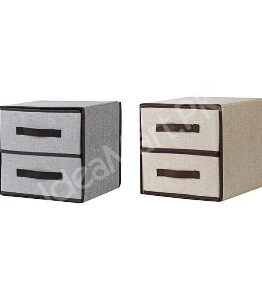 foldable-2-tier-fabric-storage-box-double-drawer-closet-organizer-product-image