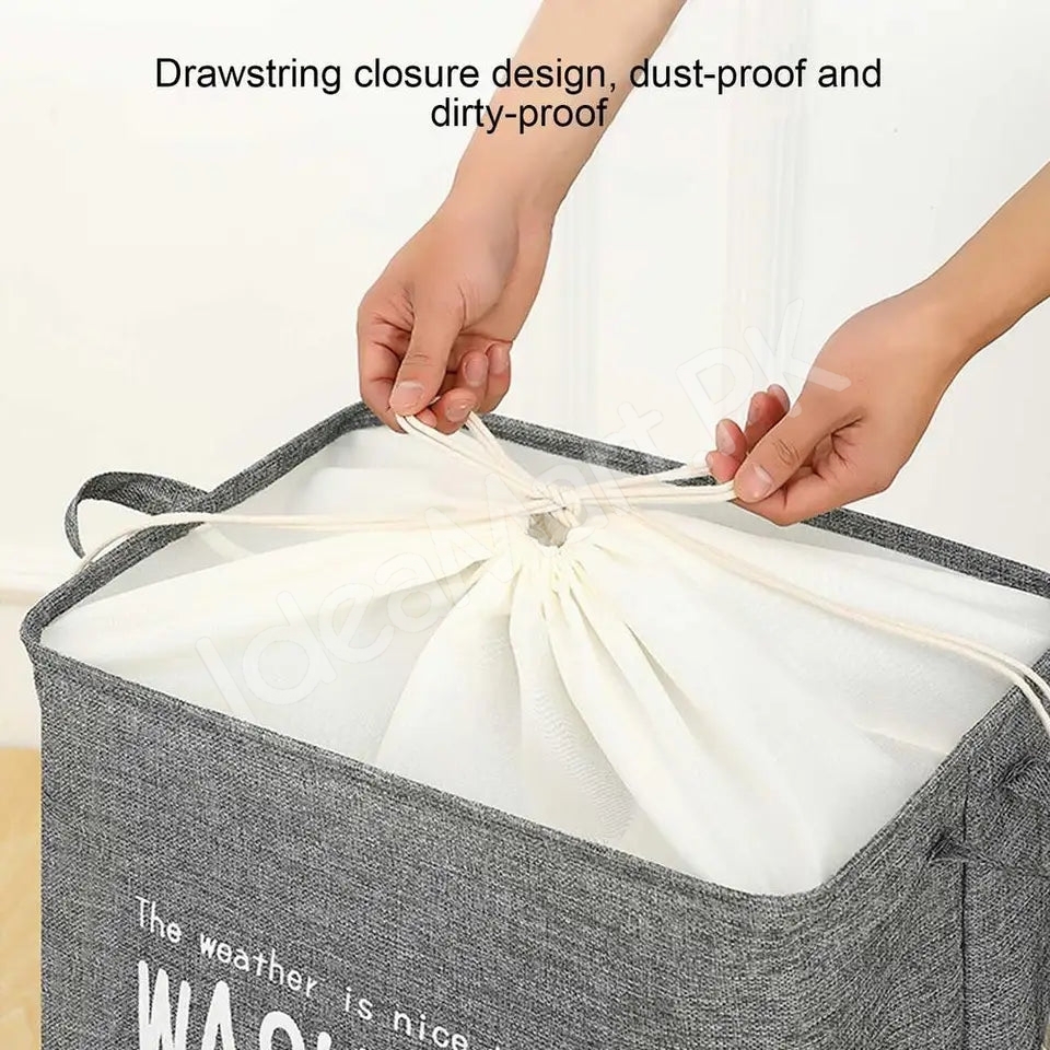 waterproof-collapsible-laundry-bin-with-handles-and-drawstring-top-for-home-and-bedroom-product-image